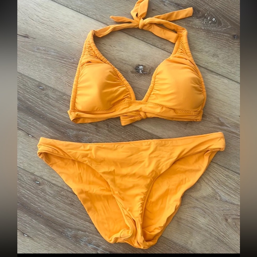 Becca orange two piece swim suit